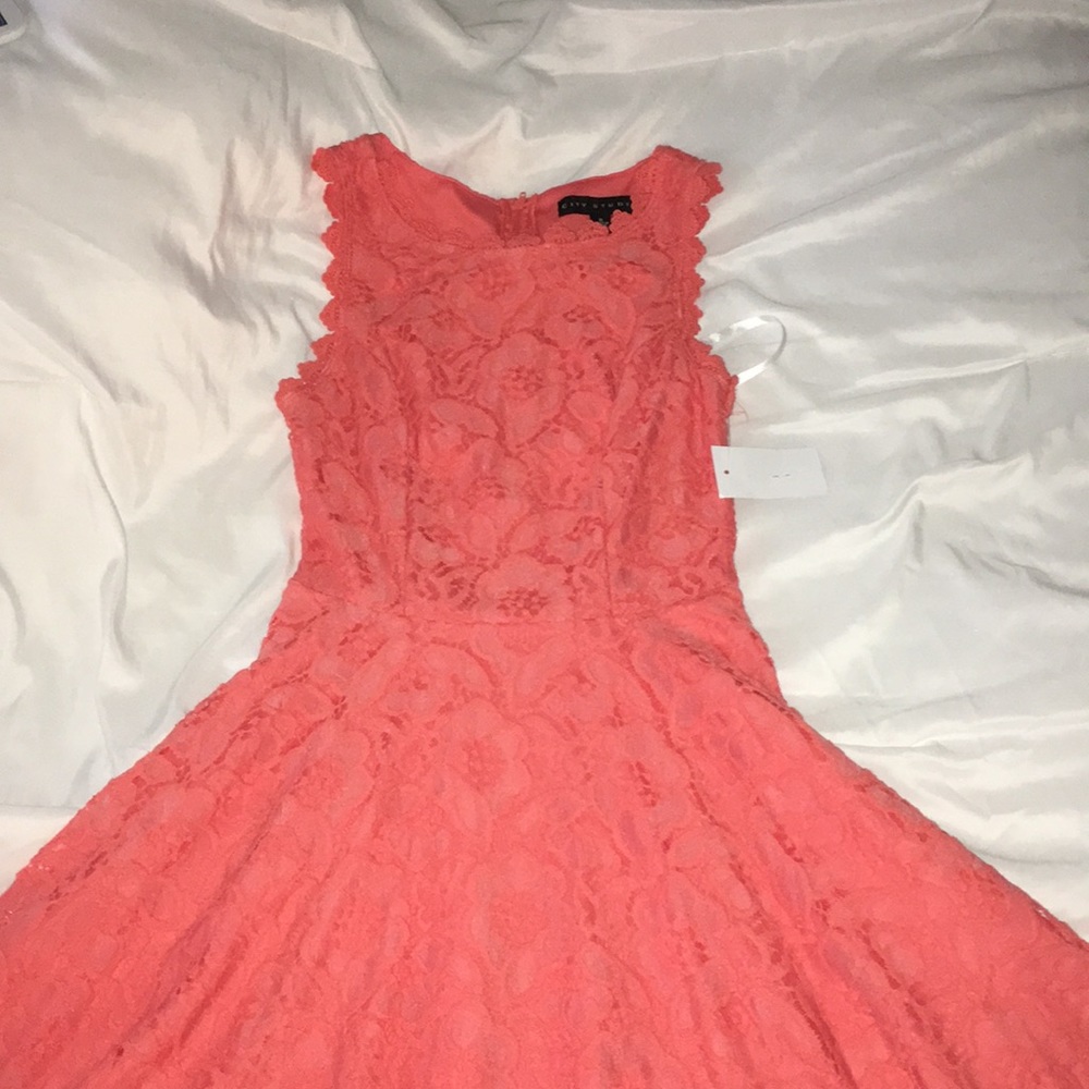 Coral Lace Dress
